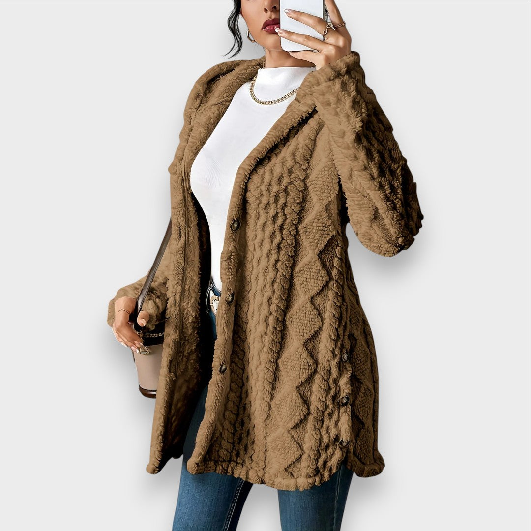 Cardigan à capuche en peluche confortable
