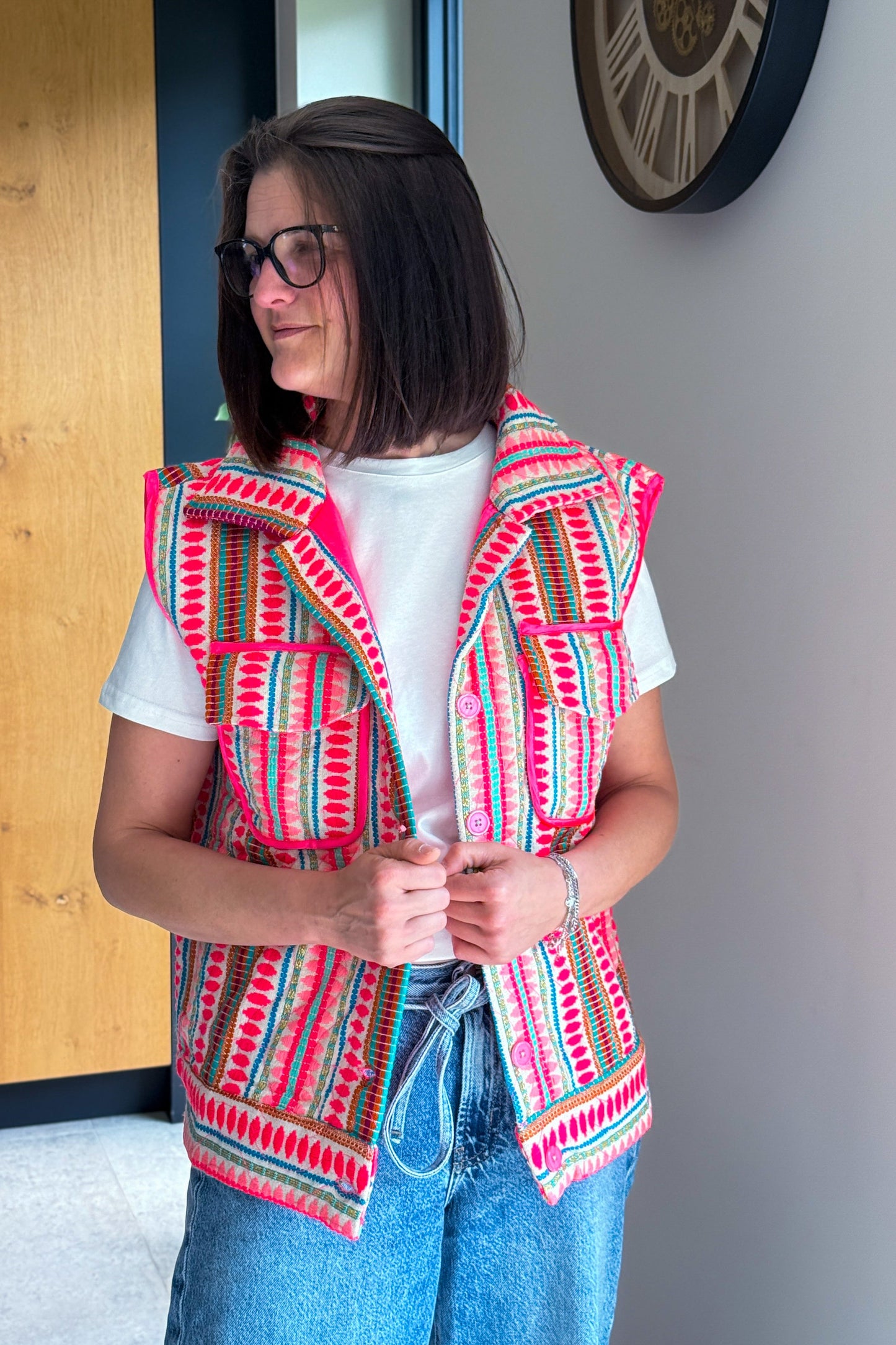 Gilet Minélia Sans Manches Rose