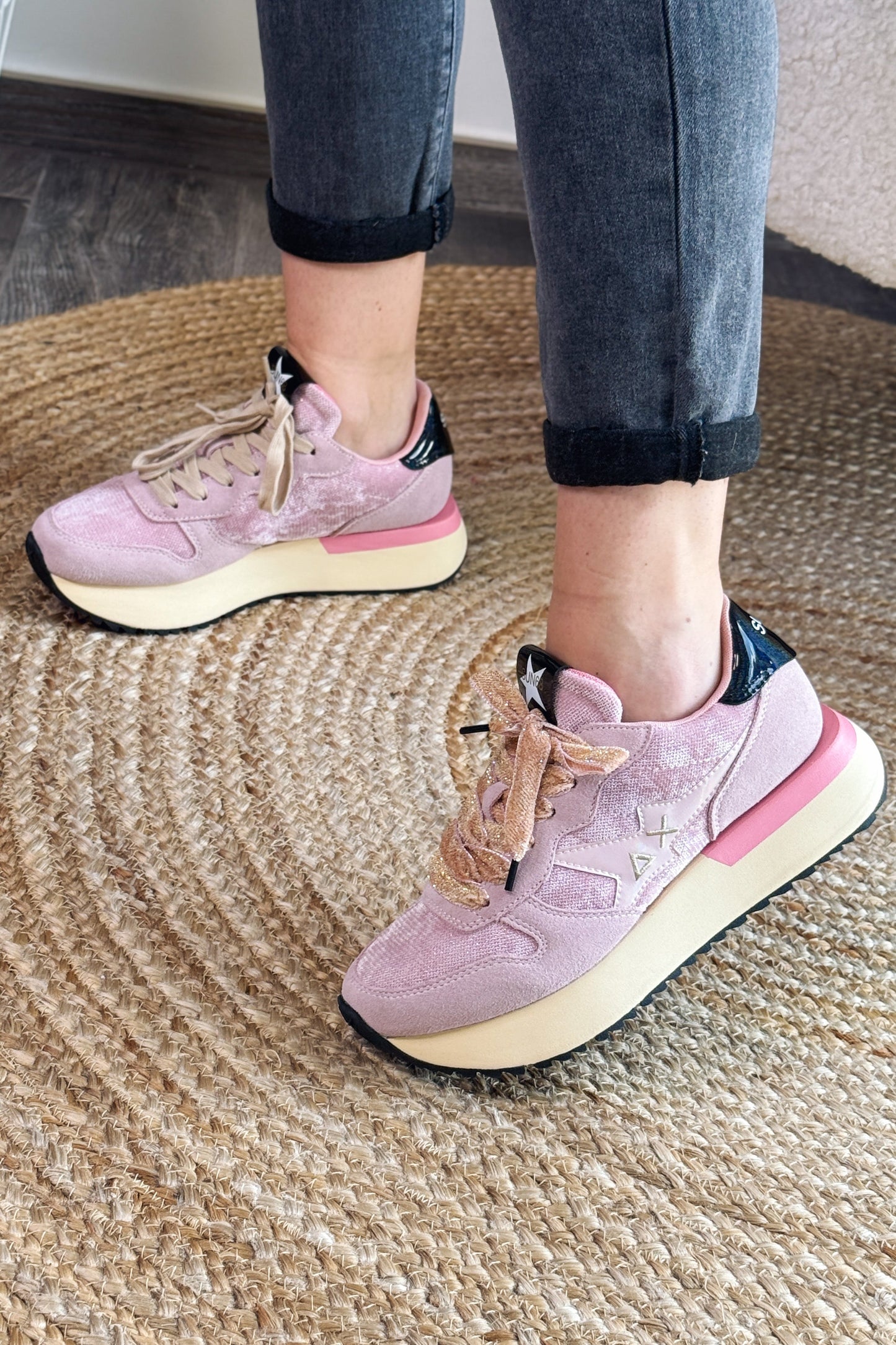 Baskets Compensée Sun68 Rose