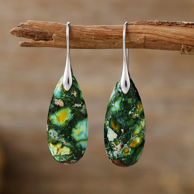 Boucles d'Oreilles Pierre Naturelle Élégance