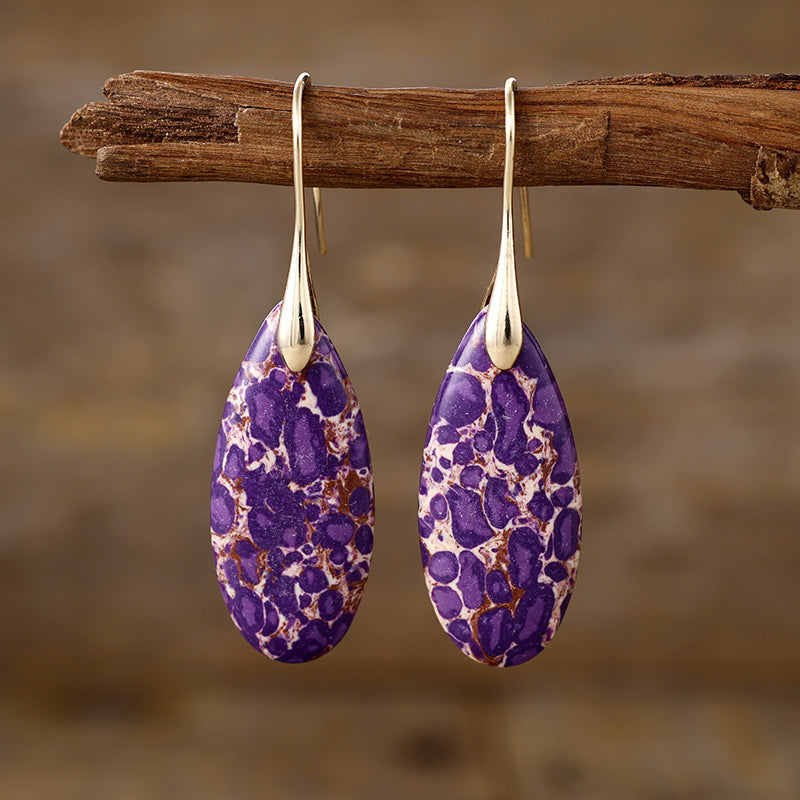 Boucles d'Oreilles Pierre Naturelle Élégance