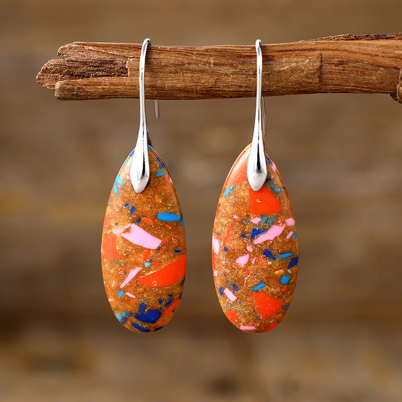 Boucles d'Oreilles Pierre Naturelle Élégance