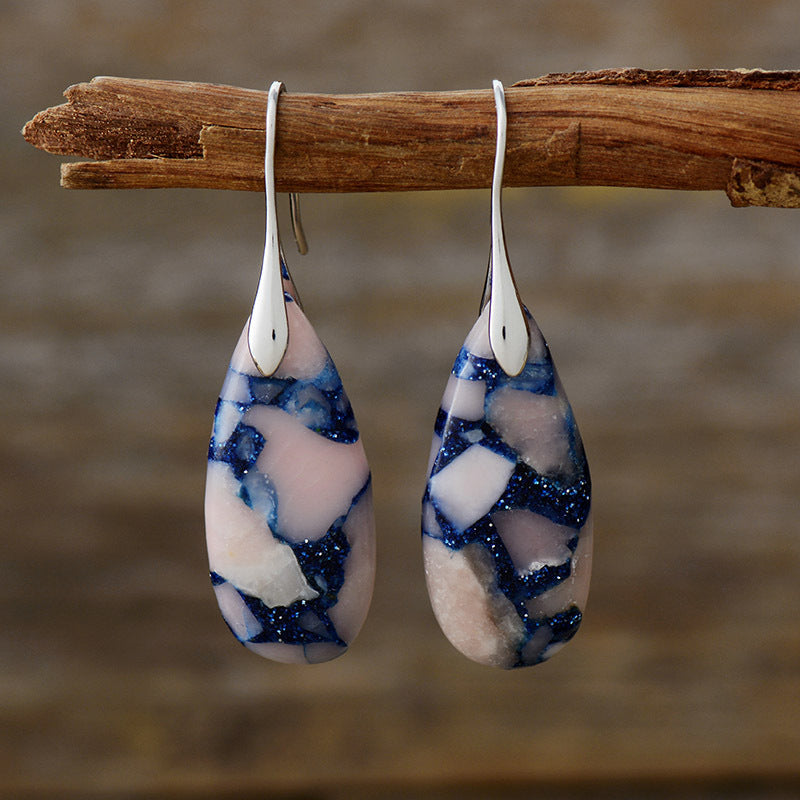 Boucles d'Oreilles Pierre Naturelle Élégance
