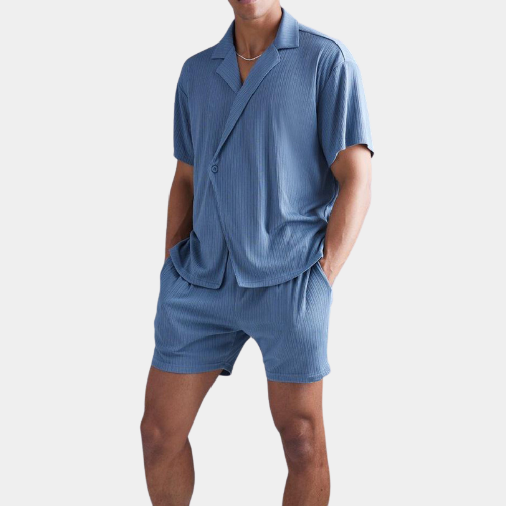 Ensemble Chemise À Manches Courtes Et Short Stylé Homme