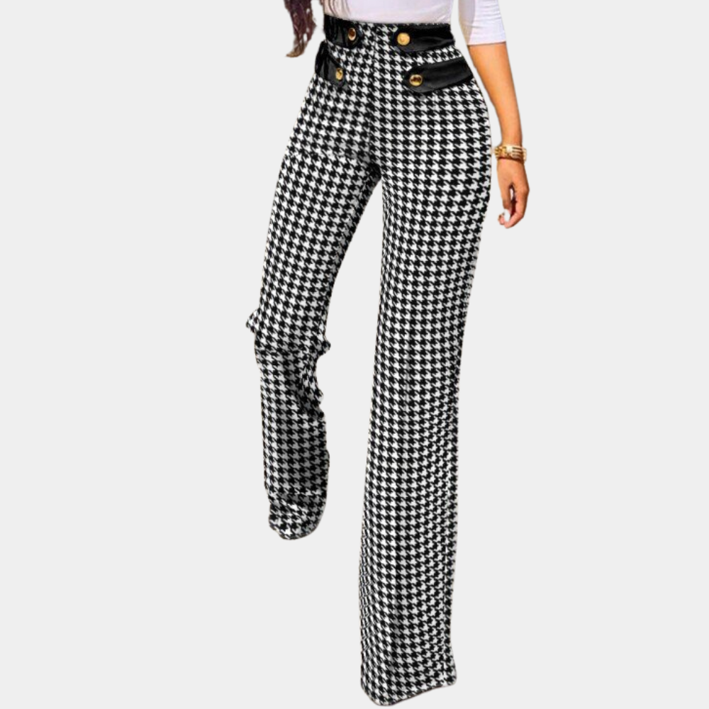 Pantalon pied-de-poule intemporel pour dames