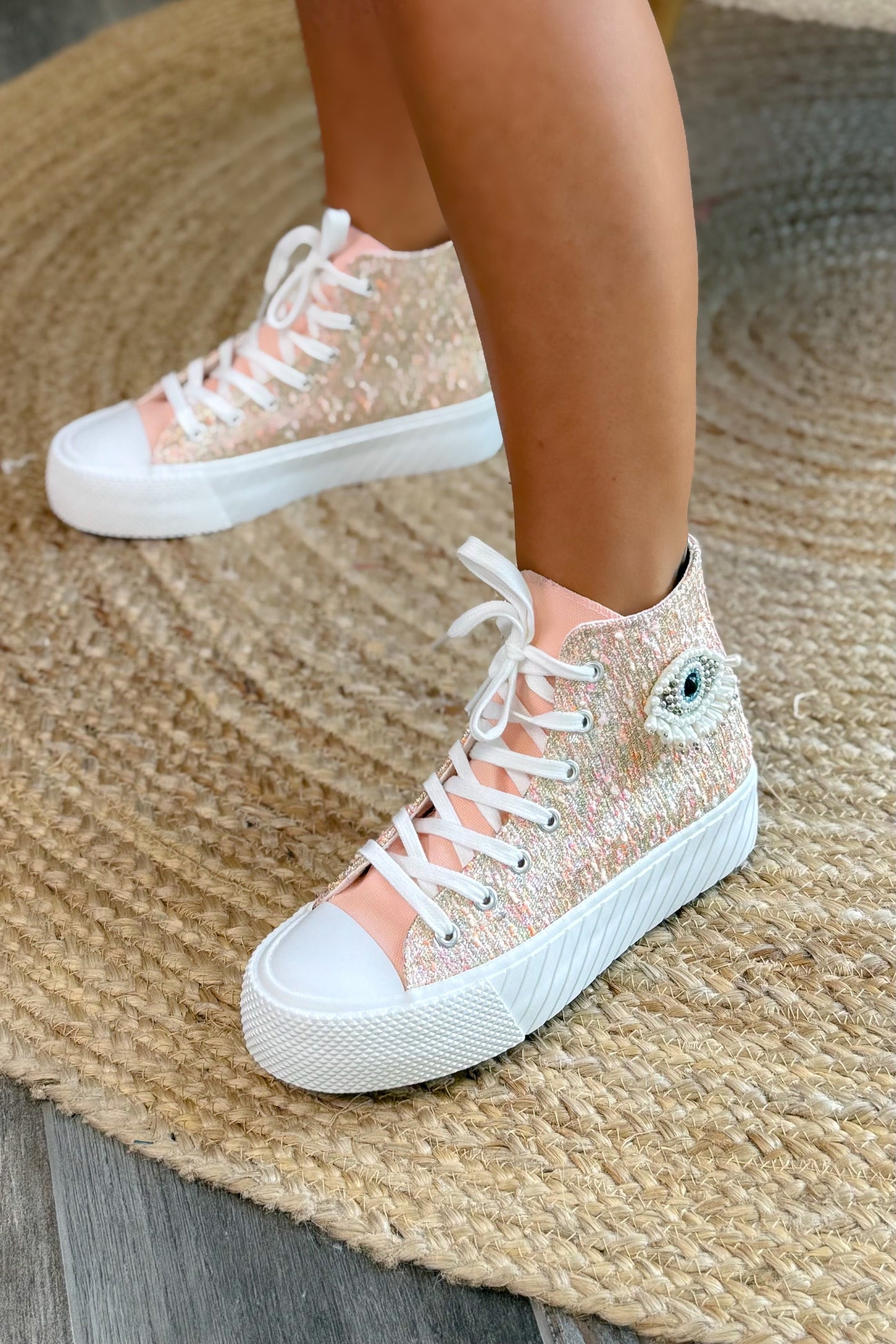 Style Converse Compensée "Oeil" Rose