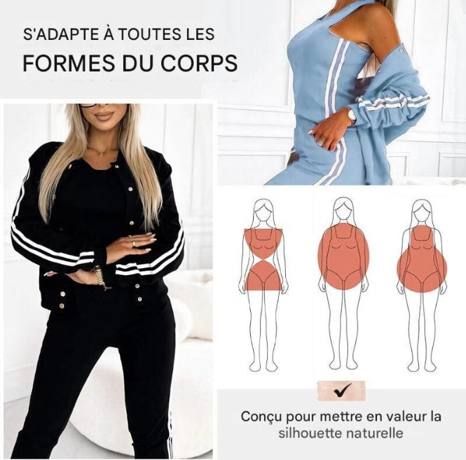 Ensemble trois pièces veste et pantalon pour femme