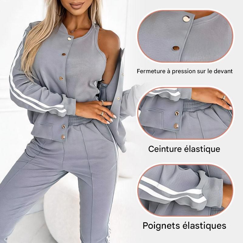 Ensemble trois pièces veste et pantalon pour femme