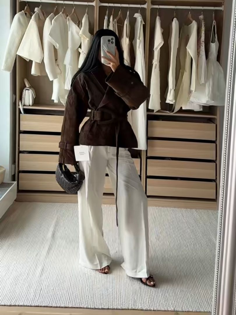 Veste en daim bouclé tendance