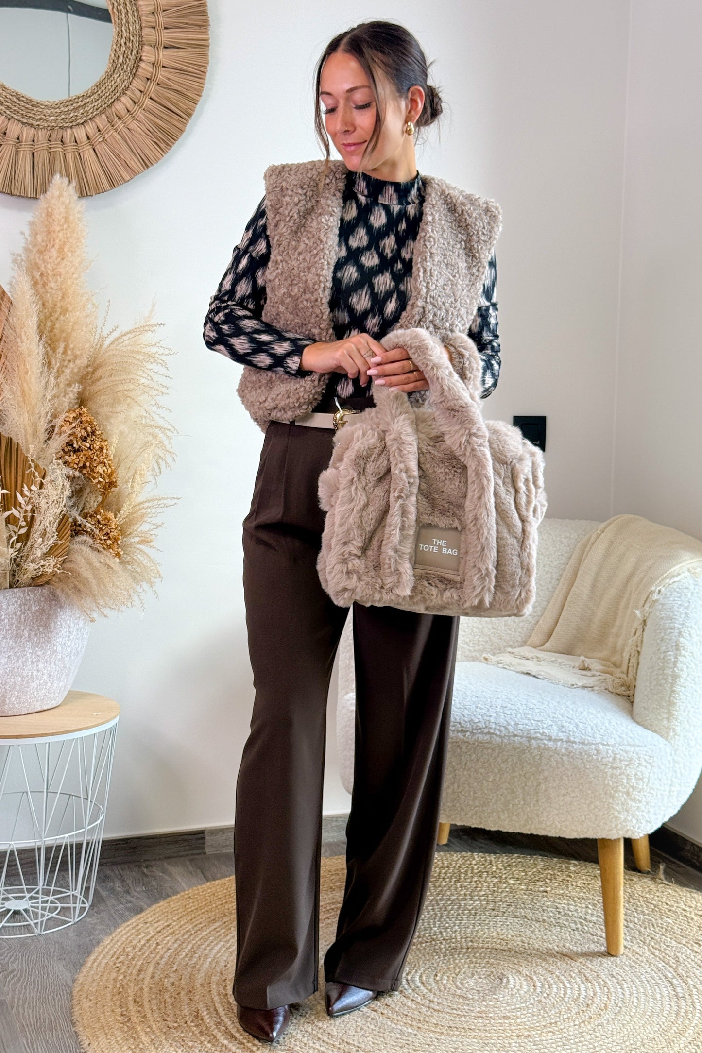Gilet Bouclette Ritia Taupe Garcia