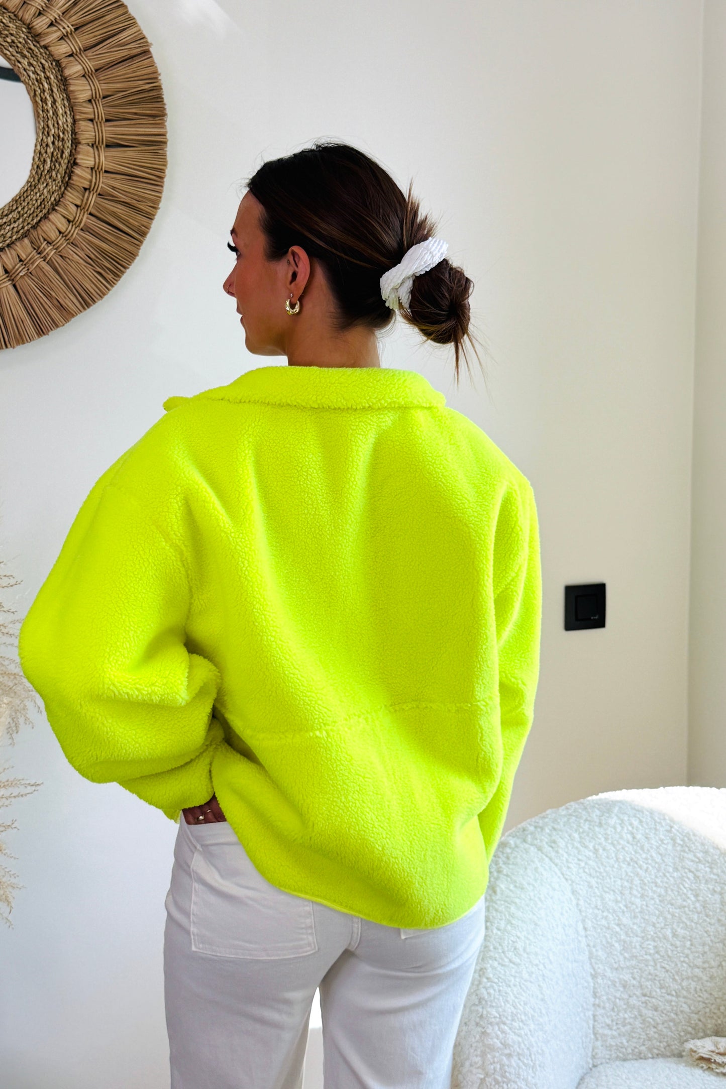 Gilet Teddy Gisèle Jaune Fluo Manches Longues
