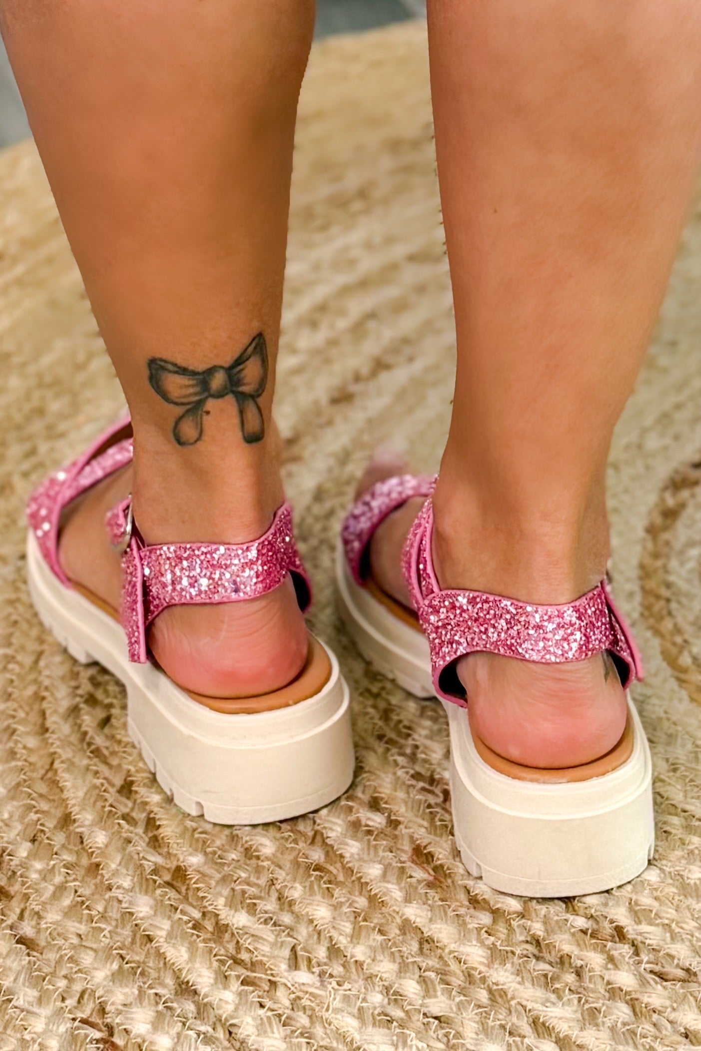 Sandales Nelissa Paillettes Roses