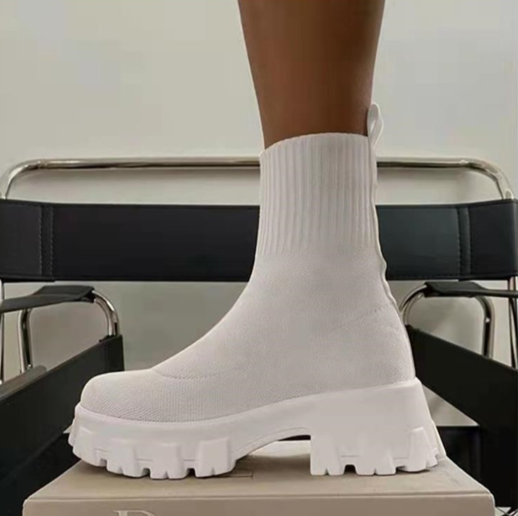 Bottines Longueur Cheville Deux Tons Pour Femme