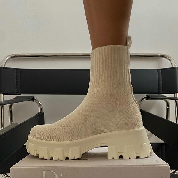 Bottines Longueur Cheville Deux Tons Pour Femme
