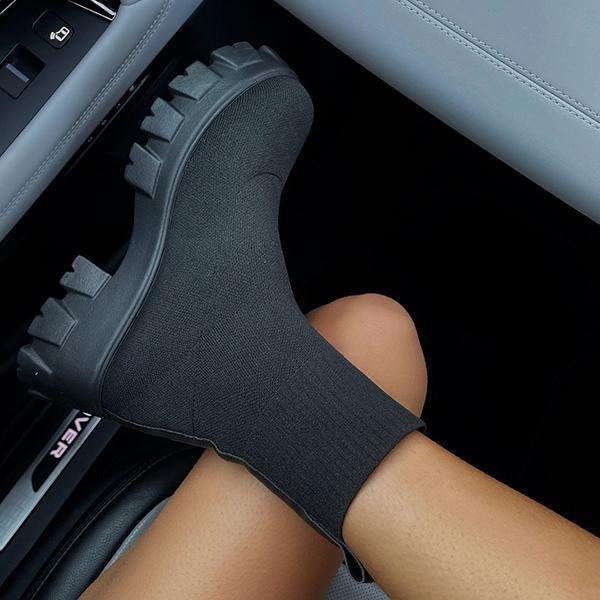 Bottines Longueur Cheville Deux Tons Pour Femme