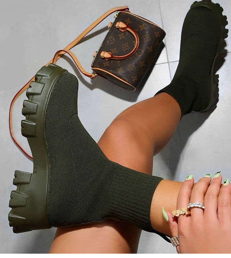 Bottines Longueur Cheville Deux Tons Pour Femme