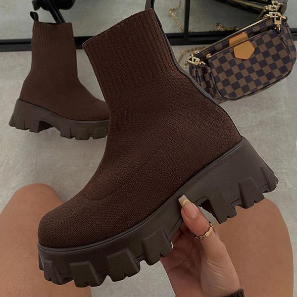 Bottines Longueur Cheville Deux Tons Pour Femme