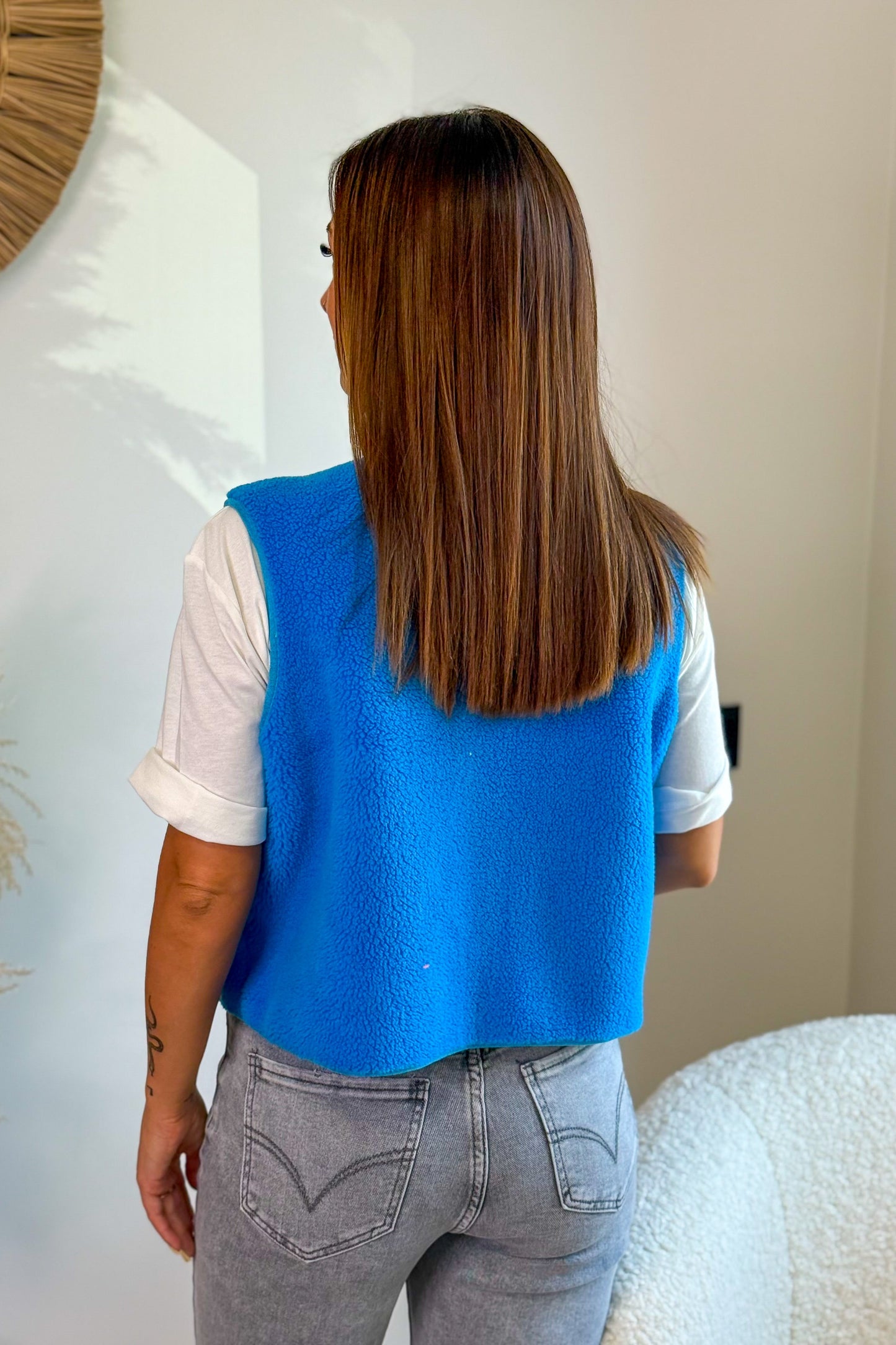 Gilet Teddy Giselyne Bleu Roi