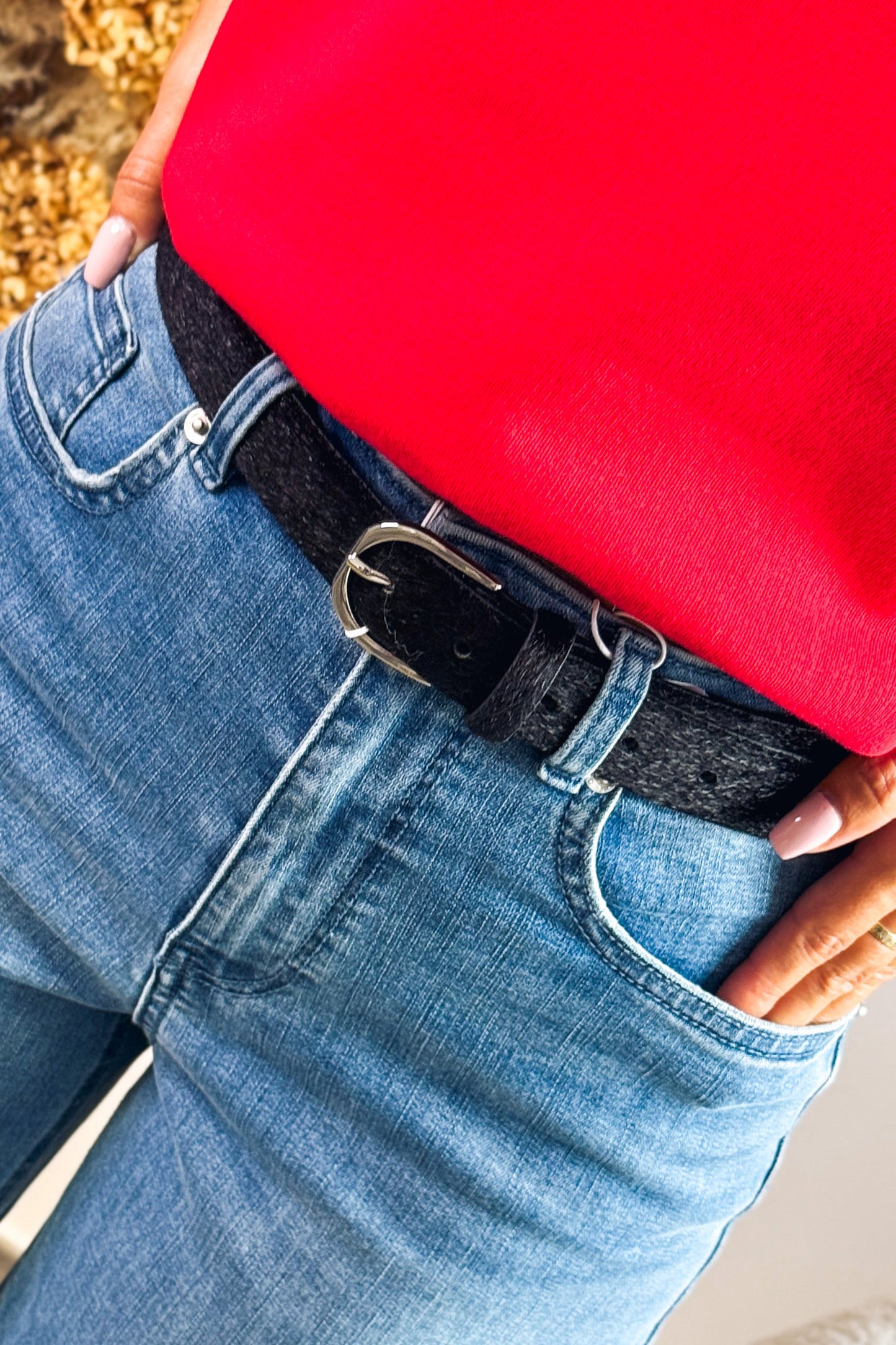 Ceinture Nora noir Faux Poils Only
