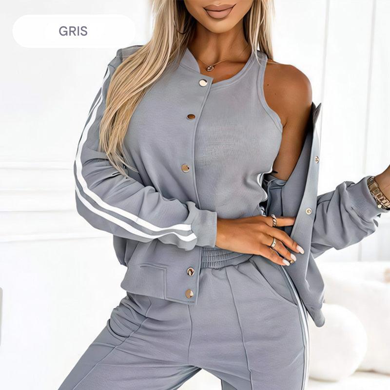 Ensemble trois pièces veste et pantalon pour femme