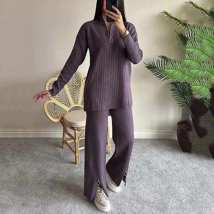 Ensemble Chic Ample en Tricot Pull et Pantalon Femme