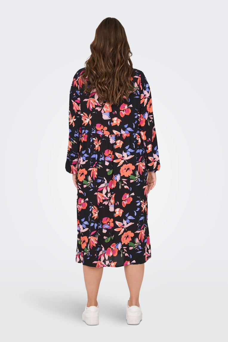 Robe CarAlma Noire Fleurie