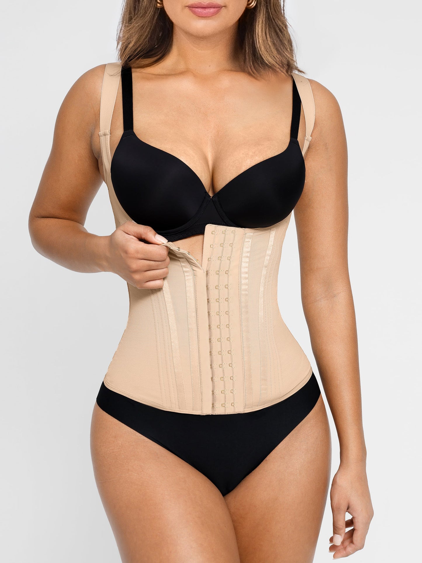 Gabriella - 15 Steel Bone U-vormige Borstondersteuning Taille Trainer Vest
