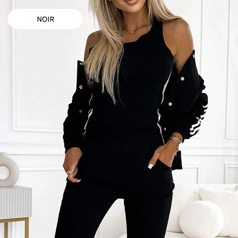 Ensemble trois pièces veste et pantalon pour femme