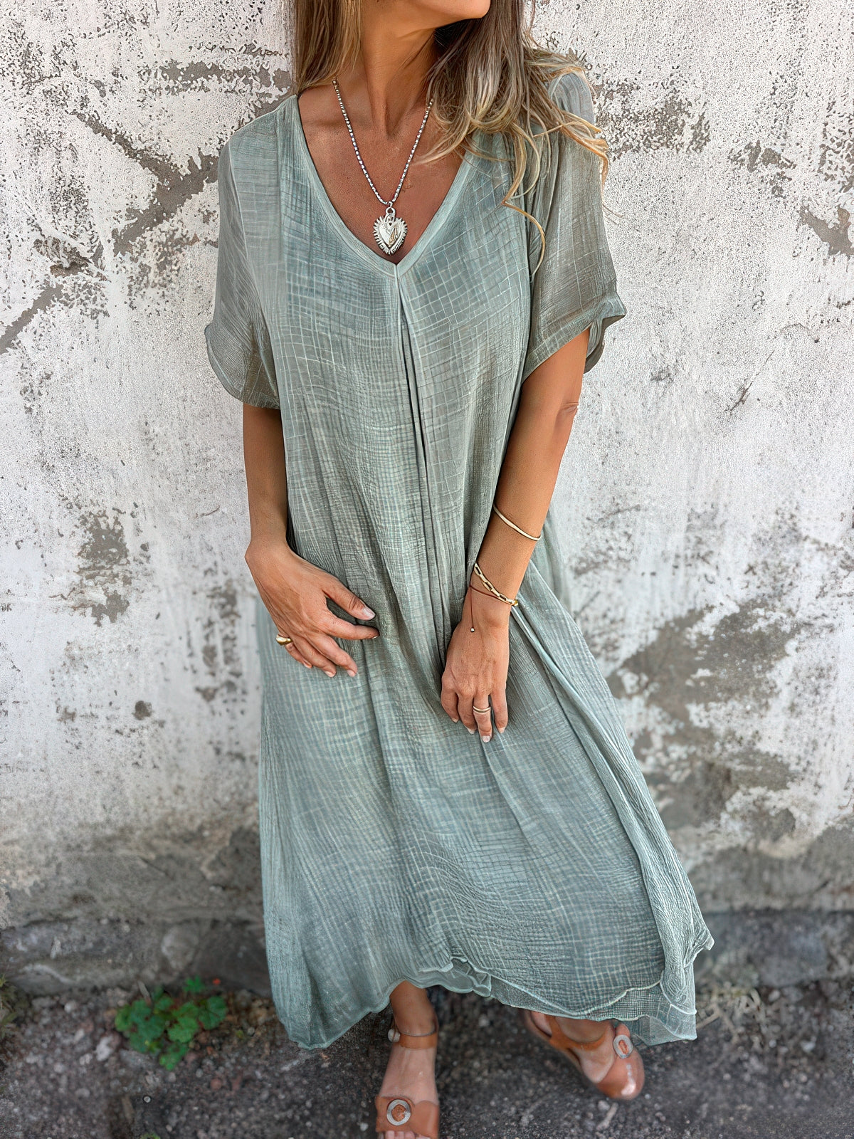 SOFIA™ | Robe V en Coton et Lin