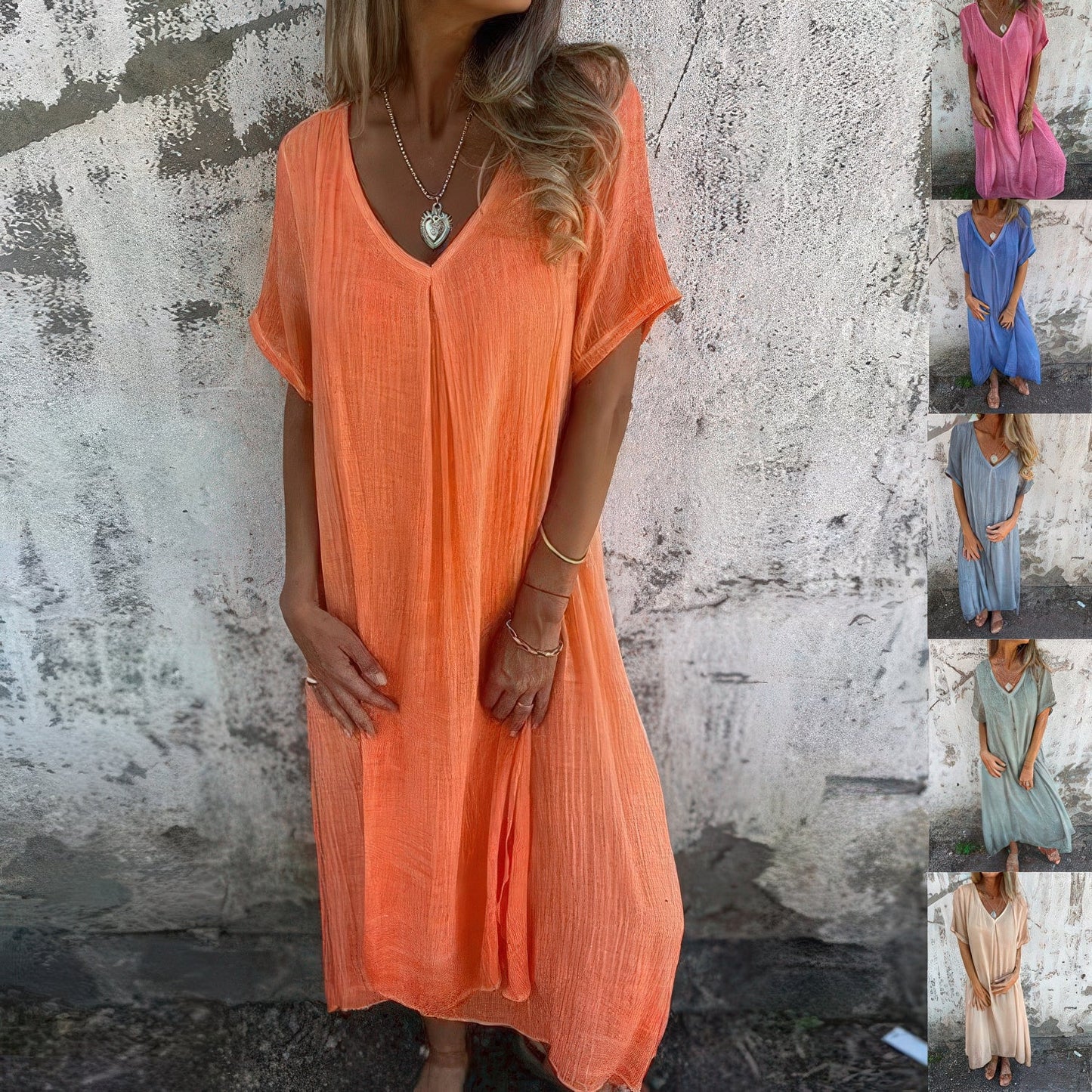 SOFIA™ | Robe V en Coton et Lin