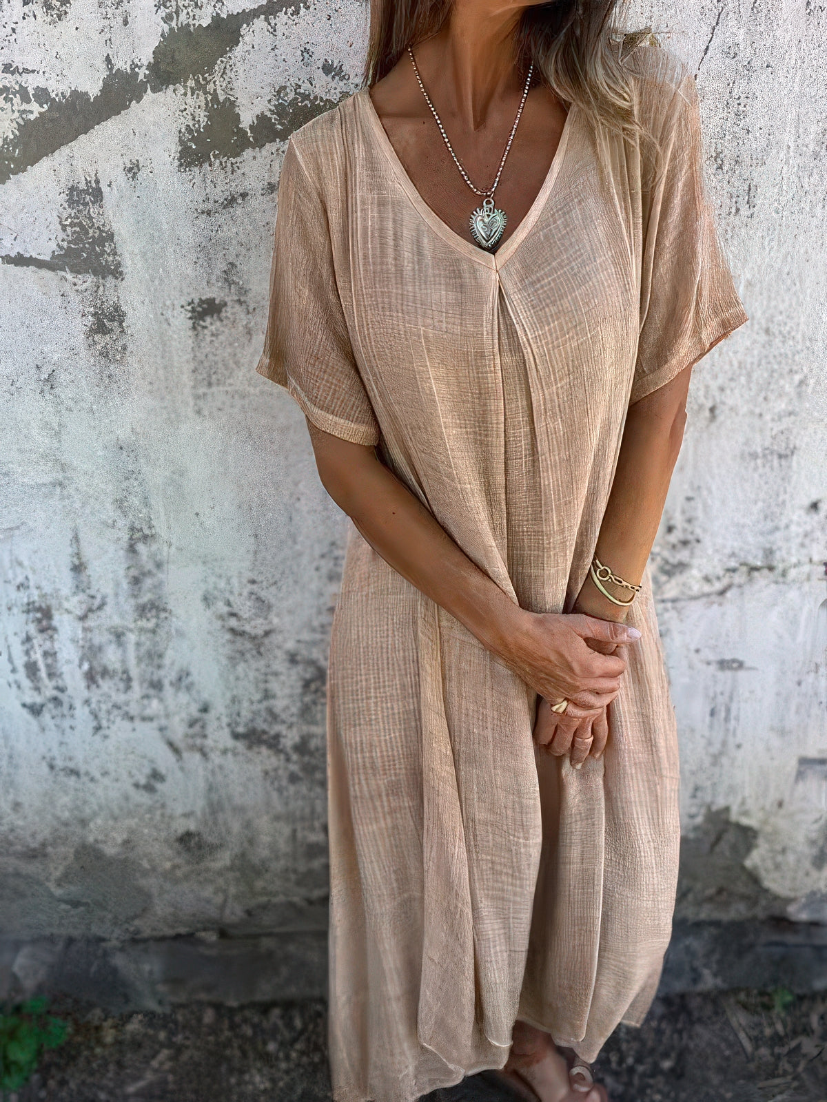 SOFIA™ | Robe V en Coton et Lin