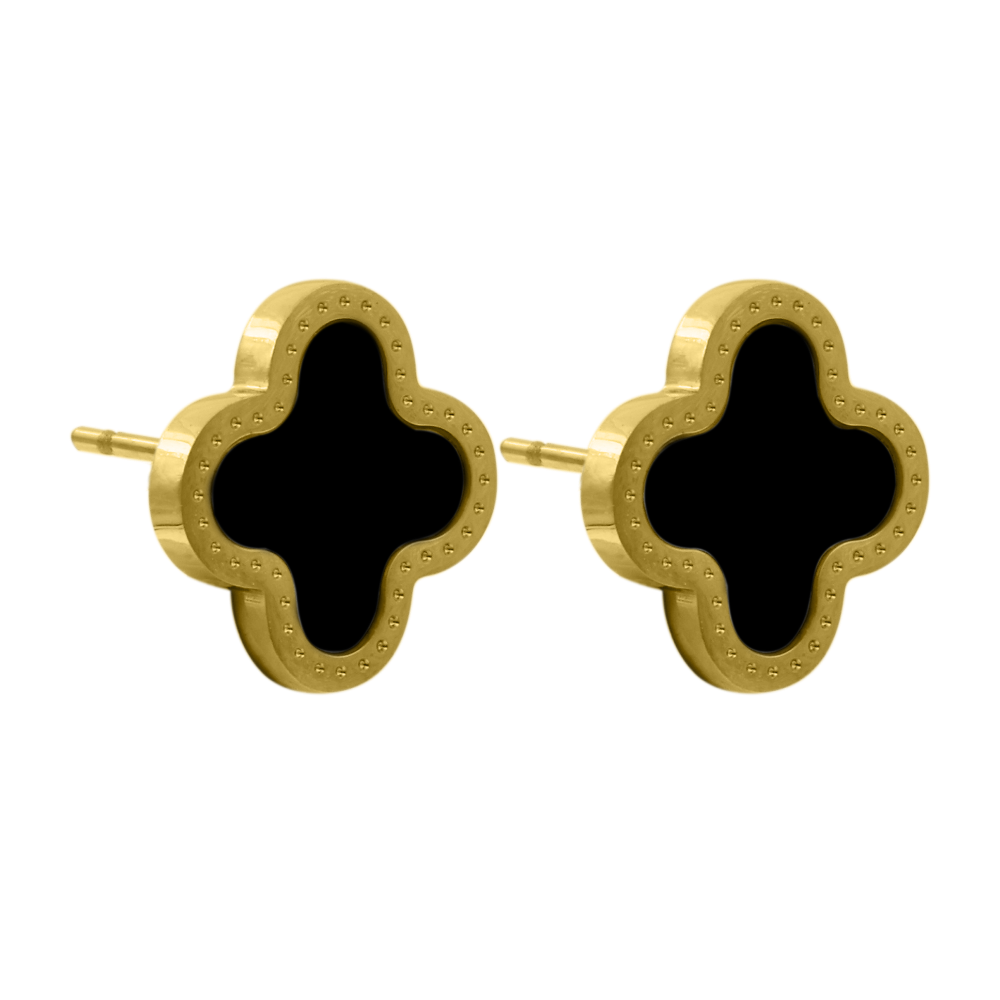 Élodie Lavin® | Nacre Unique Leaf Boucles d'oreilles plaqué or 14 carats
