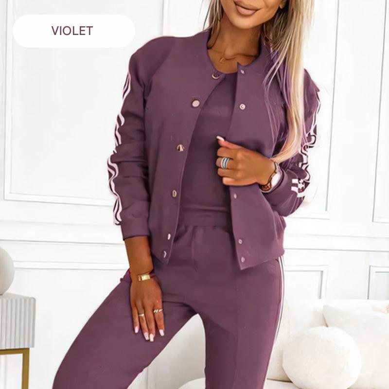 Ensemble trois pièces veste et pantalon pour femme
