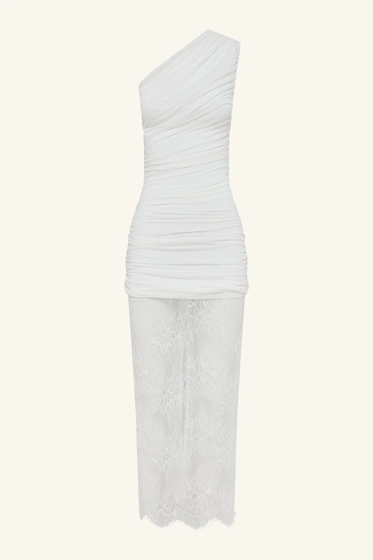Élodie Lavin® | Robe Jaune Asymétrique Avec Voile Dentelle Brodée
