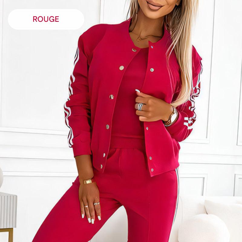 Ensemble trois pièces veste et pantalon pour femme