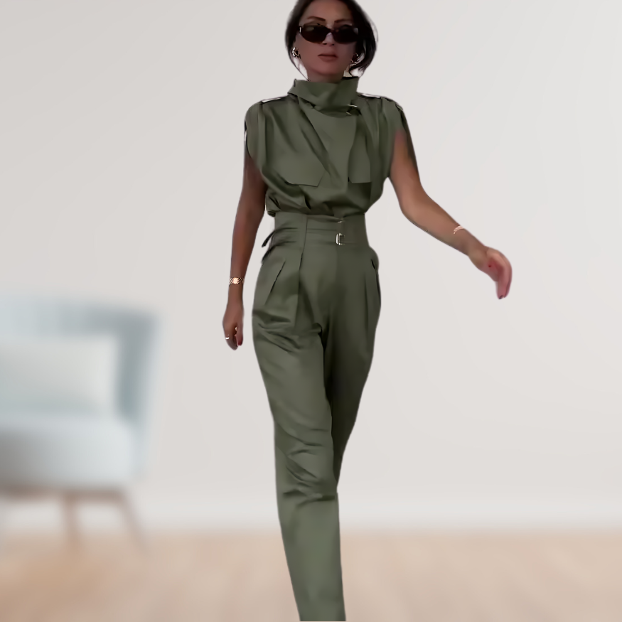 Amanda™ I Combinaison Élégante avec Ceinture pour Femme