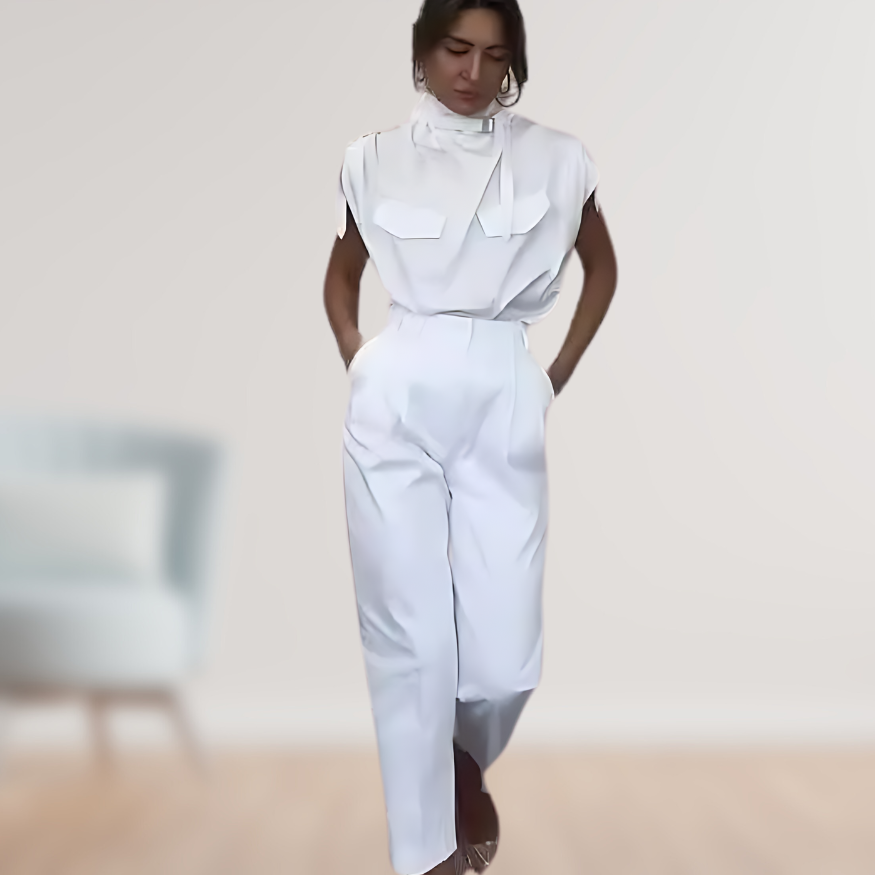 Amanda™ I Combinaison Élégante avec Ceinture pour Femme
