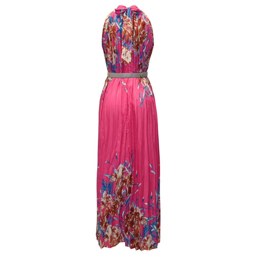 Pauline Laurent® | Maxi-robe fleurie à plis plissés