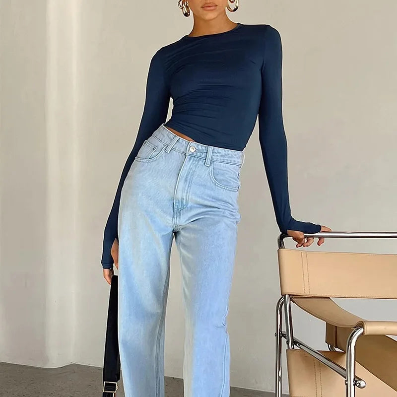 T shirt coton manches longues femme