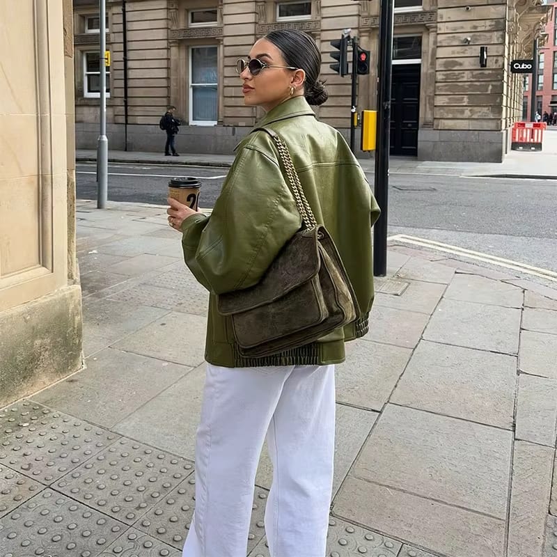 SIMONE™ | Veste en Cuir Oversized