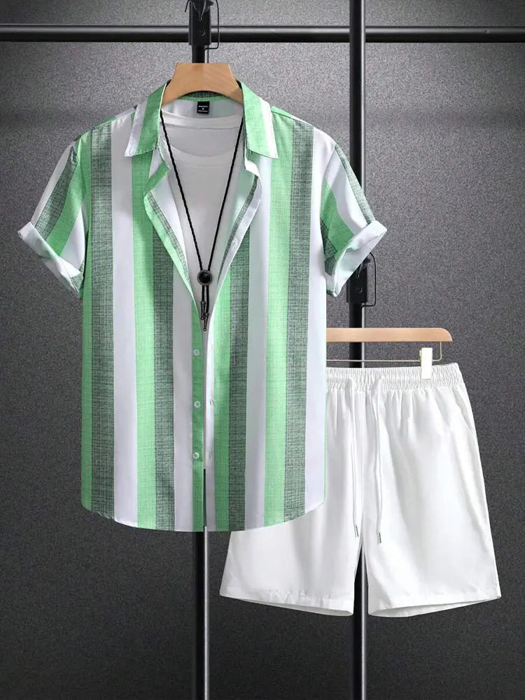 Ensemble Plage Vintage Imprimé Multi Motifs pour Homme