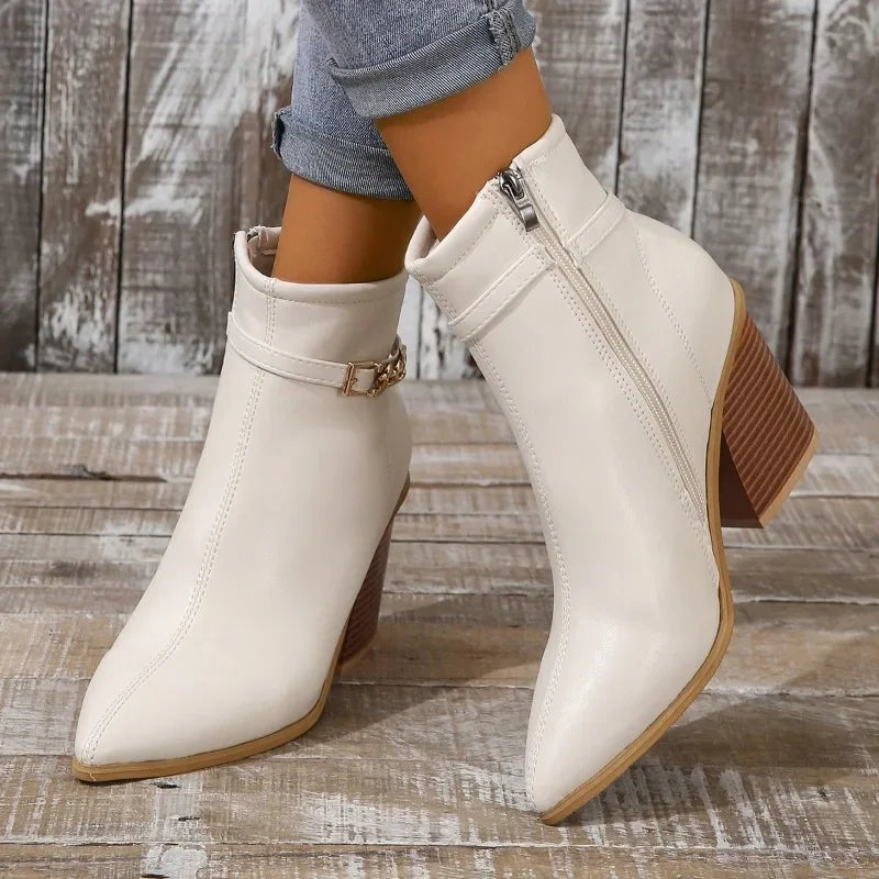 Sophie Paris® I Bottes courtes à talons hauts avec fermeture éclair