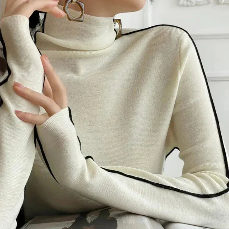 Suzanne™ | Pull à col roulé rayé