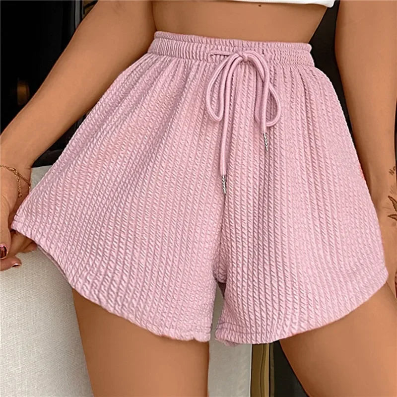 Short avec cordon de serrage et jambes larges