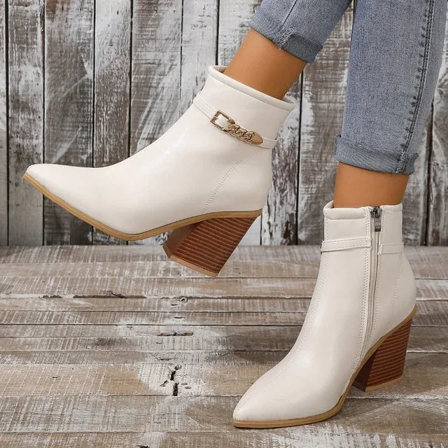 Sophie Paris® I Bottes courtes à talons hauts avec fermeture éclair