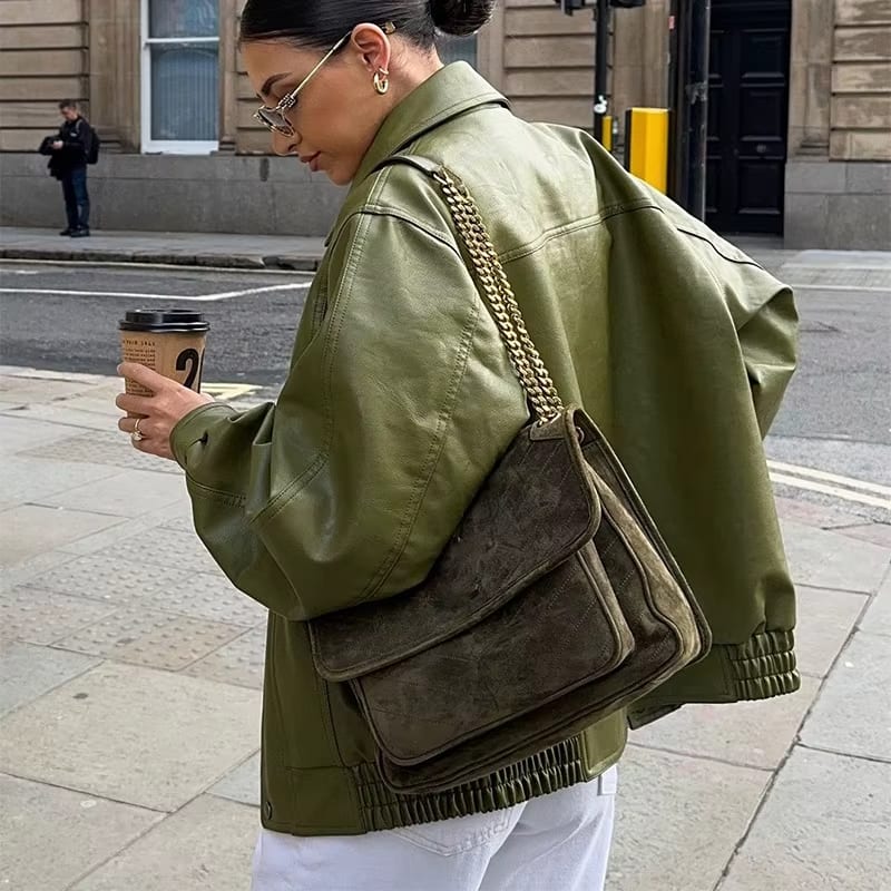 SIMONE™ | Veste en Cuir Oversized