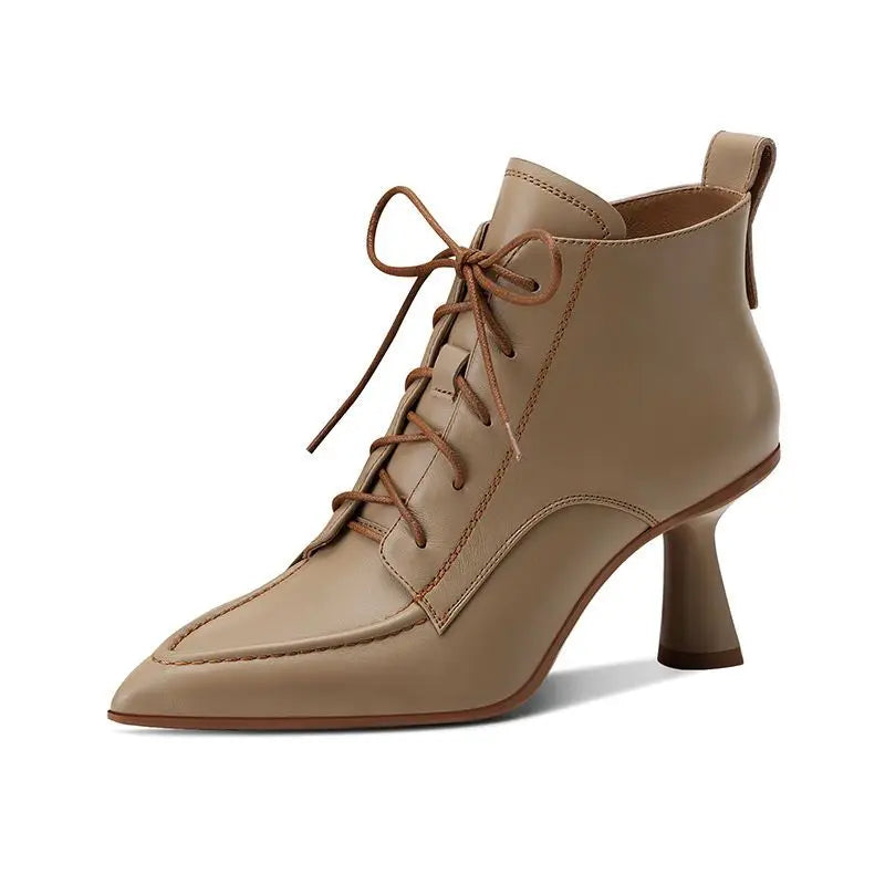 Elodie Lavin® | Bottines à lacets élégantes à talon