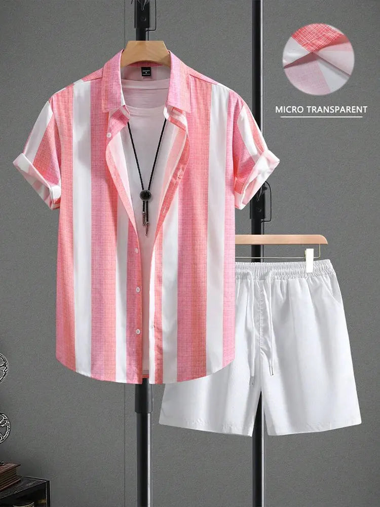 Ensemble Plage Vintage Imprimé Multi Motifs pour Homme