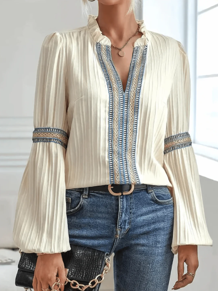Océane Dubois® | Blouse Élégante avec manches bouffantes
