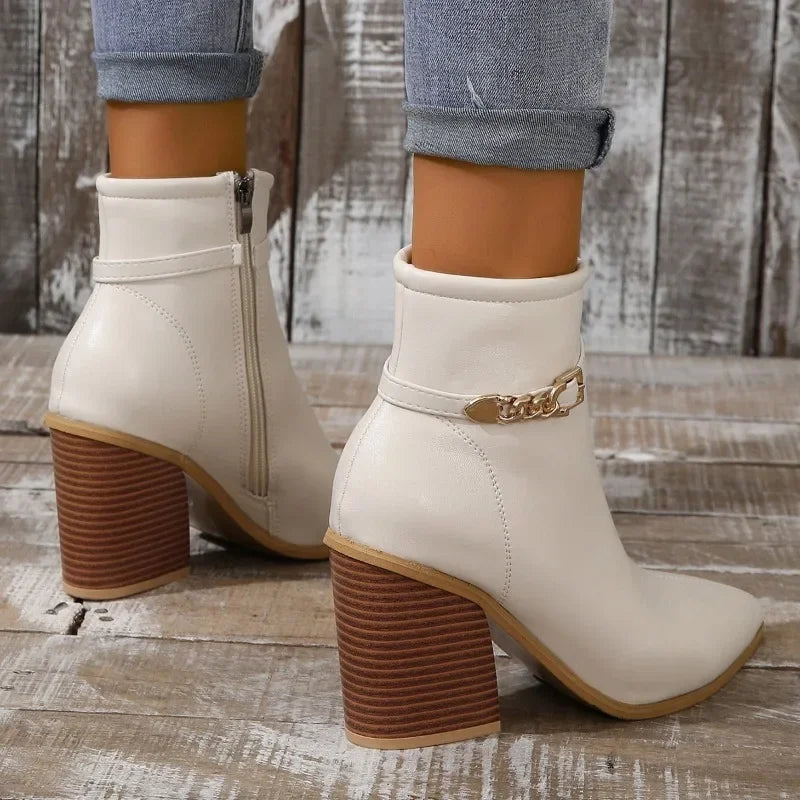 Sophie Paris® I Bottes courtes à talons hauts avec fermeture éclair